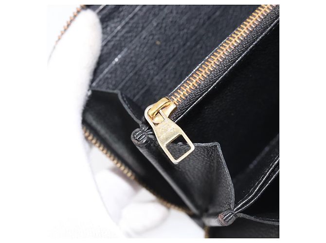 LOUIS VUITTON Monogram Empreinte Zippy Wallet Long Wallet M61864 LV Auth 206817 Preto - vista 20