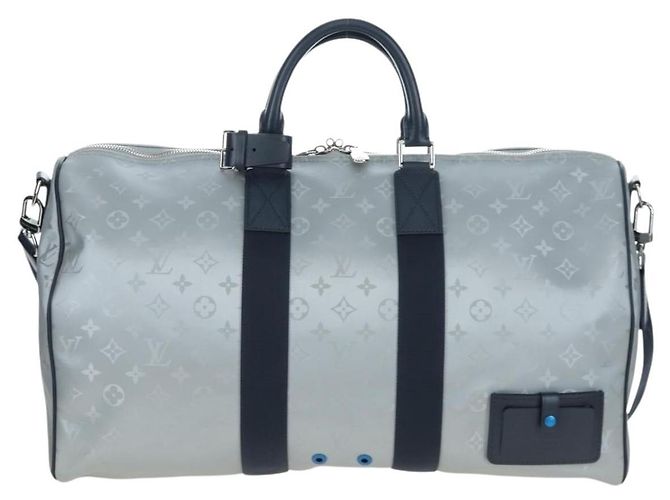 Borsa LOUIS VUITTON Satellite Keepall Bandouliere 50 Silver M44170 LV Auth 200382V - vista 13