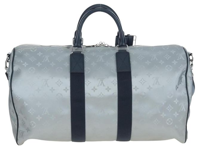 Borsa LOUIS VUITTON Satellite Keepall Bandouliere 50 Silver M44170 LV Auth 200382V - vista 2