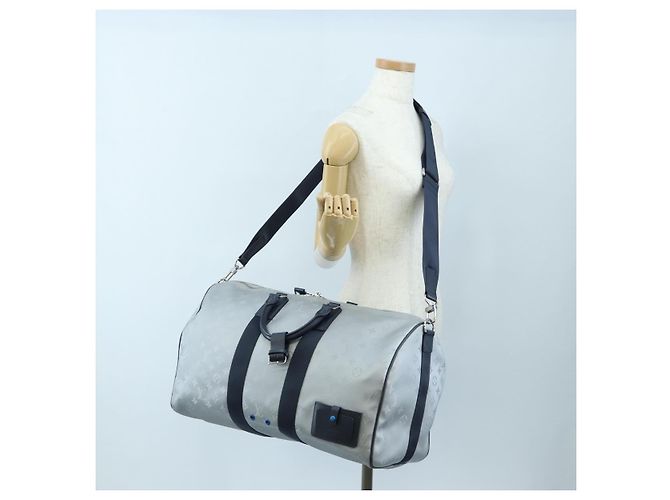 Borsa LOUIS VUITTON Satellite Keepall Bandouliere 50 Silver M44170 LV Auth 200382V - vista 33