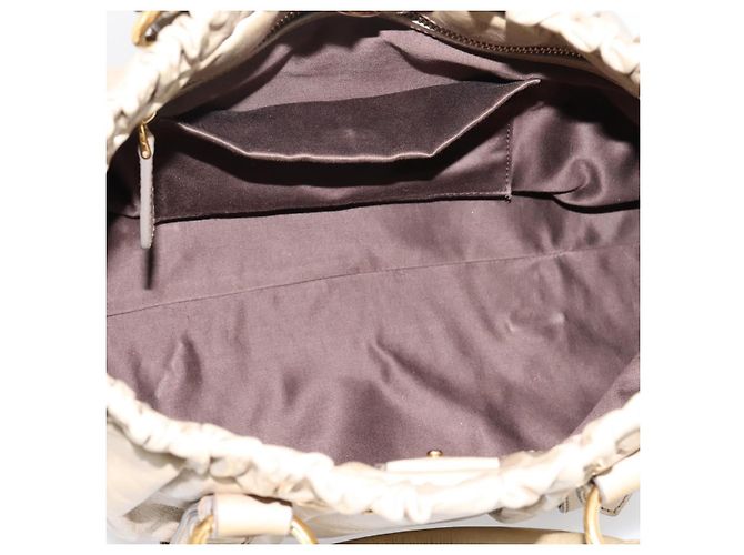 Borsa a mano Miu Miu in pelle 2way Beige Gold Auth BA15753V D'oro - vista 11