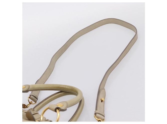 Borsa a mano Miu Miu in pelle 2way Beige Gold Auth BA15753V D'oro - vista 15