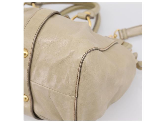 Borsa a mano Miu Miu in pelle 2way Beige Gold Auth BA15753V D'oro - vista 16