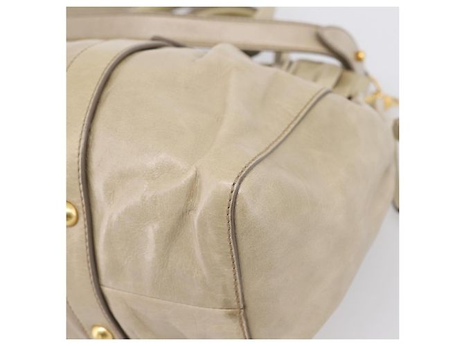Borsa a mano Miu Miu in pelle 2way Beige Gold Auth BA15753V D'oro - vista 18