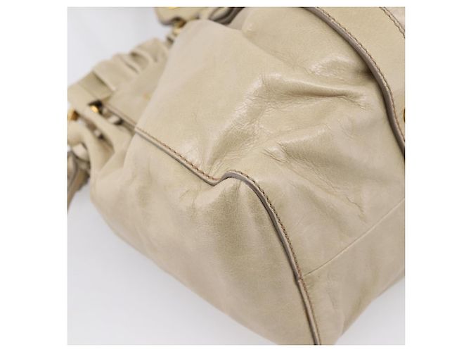 Borsa a mano Miu Miu in pelle 2way Beige Gold Auth BA15753V D'oro - vista 19