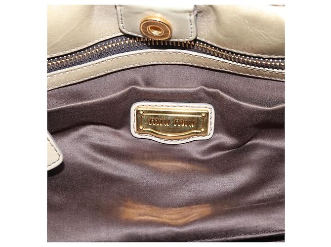 Borsa a mano Miu Miu in pelle 2way Beige Gold Auth BA15753V D'oro - vista 21
