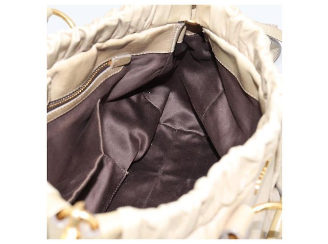 Borsa a mano Miu Miu in pelle 2way Beige Gold Auth BA15753V D'oro - vista 22