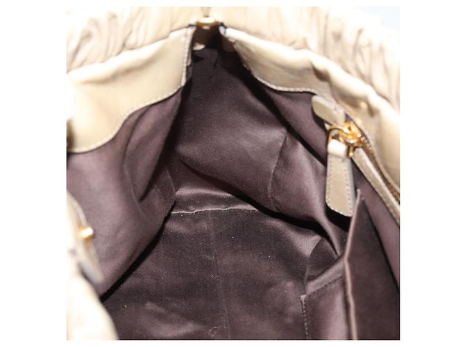 Borsa a mano Miu Miu in pelle 2way Beige Gold Auth BA15753V D'oro - vista 23