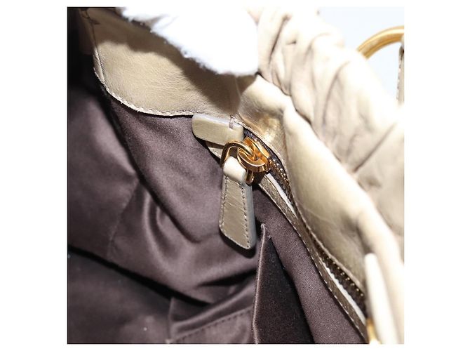 Borsa a mano Miu Miu in pelle 2way Beige Gold Auth BA15753V D'oro - vista 24