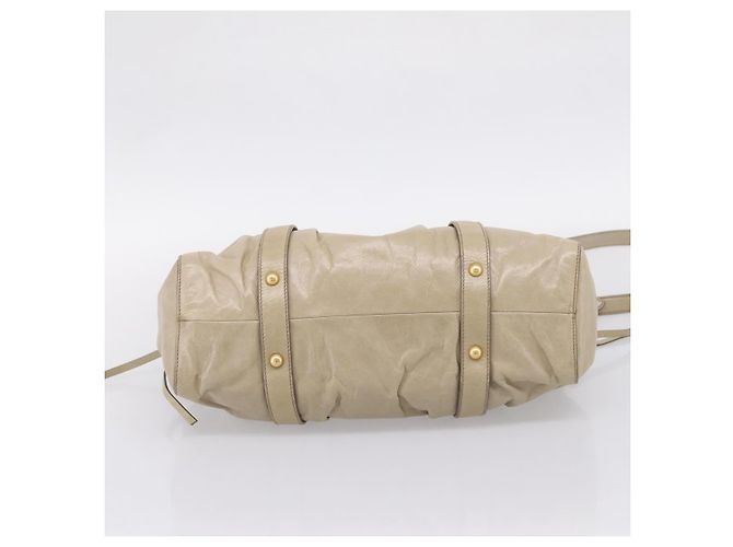 Borsa a mano Miu Miu in pelle 2way Beige Gold Auth BA15753V D'oro - vista 5