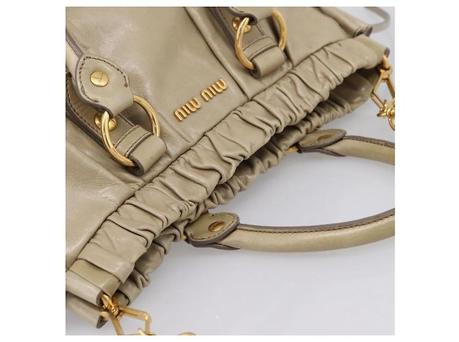 Borsa a mano Miu Miu in pelle 2way Beige Gold Auth BA15753V D'oro - vista 6