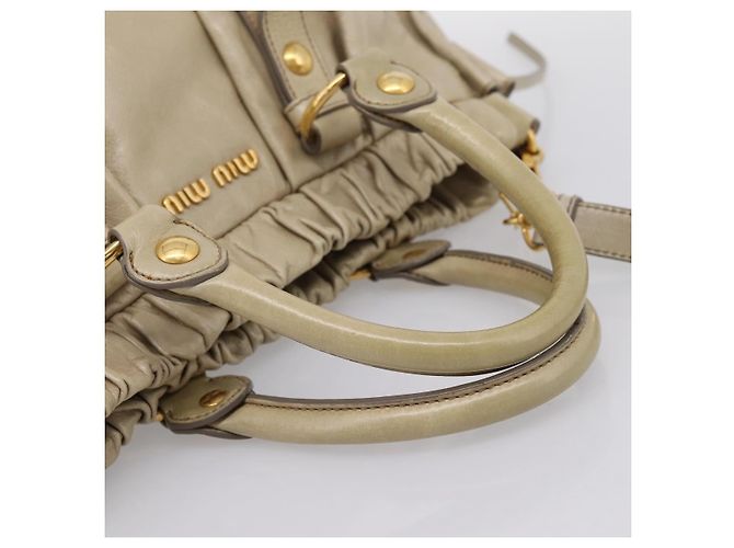Borsa a mano Miu Miu in pelle 2way Beige Gold Auth BA15753V D'oro - vista 7