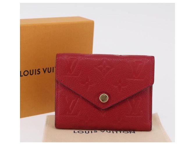 LOUIS VUITTON Empreinte Portefeuille Victorine Wallet Red M62554 LV Auth 205417M Rosso Monogramma - vista 12
