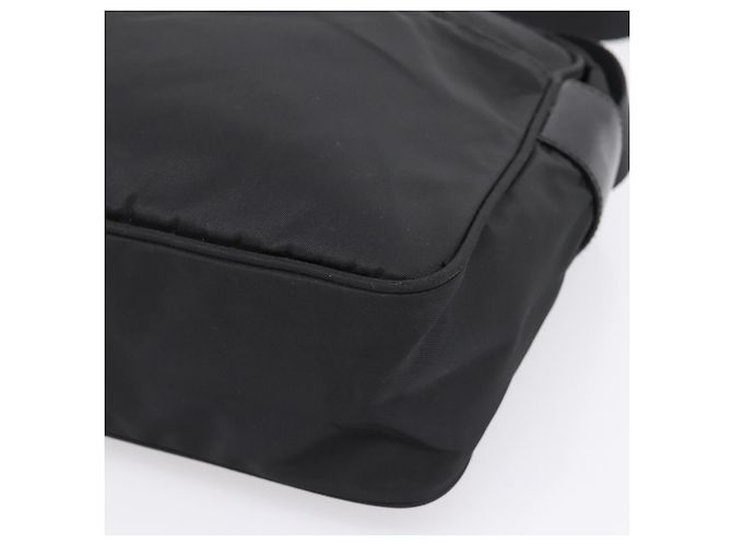 Bolsa de Ombro PRADA Nylon Black Silver Auth 205066A Preto Prata - vista 14