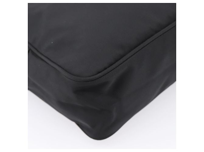 Bolsa de Ombro PRADA Nylon Black Silver Auth 205066A Preto Prata - vista 17