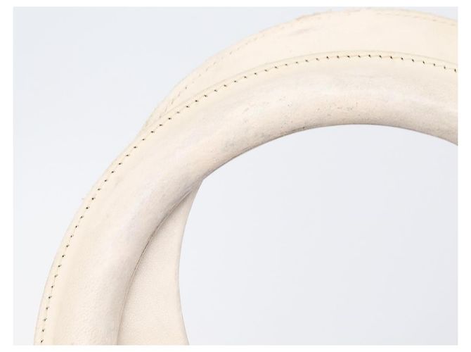 Borsa Christian Dior Canage Pelle Bianco Oro Auth bs37499 - vista 9