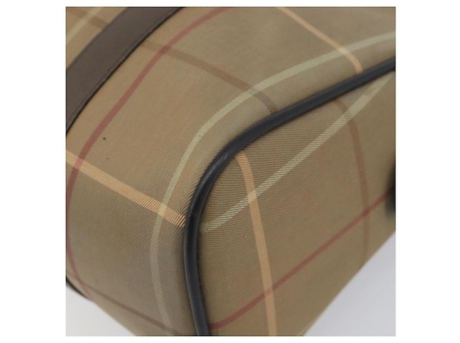Burberrys Nova Check Boston Bag Canvas Beige Gold Auth 206740 Golden - Ansicht 14