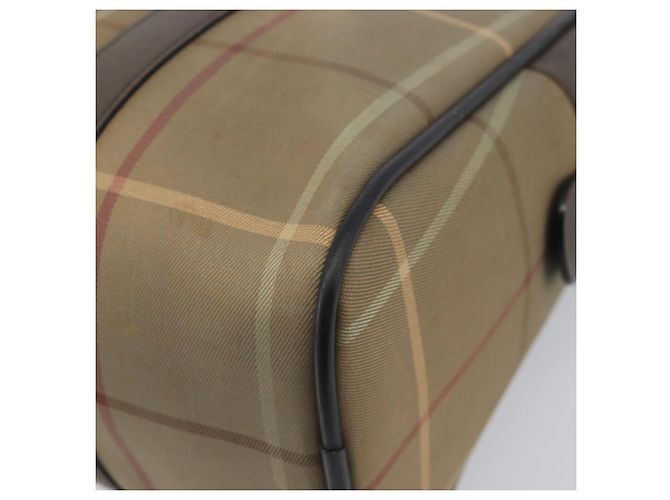 Burberrys Nova Check Boston Bag Canvas Beige Gold Auth 206740 Golden - Ansicht 16