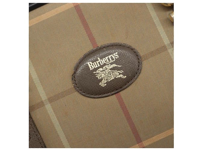 Burberrys Nova Check Boston Bag Canvas Beige Gold Auth 206740 Golden - Ansicht 17