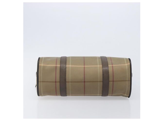 Burberrys Nova Check Boston Bag Canvas Beige Gold Auth 206740 Golden - Ansicht 5