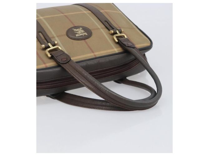 Burberrys Nova Check Boston Bag Canvas Beige Gold Auth 206740 Golden - Ansicht 7