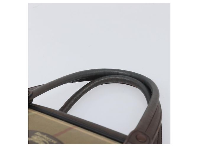 Burberrys Nova Check Boston Bag Canvas Beige Gold Auth 206740 Golden - Ansicht 8