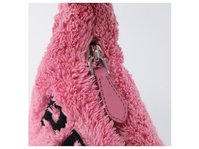 Bolso de accesorios PRADA Pile Pink Silver Auth 207550V Plata Rosa - vista 21