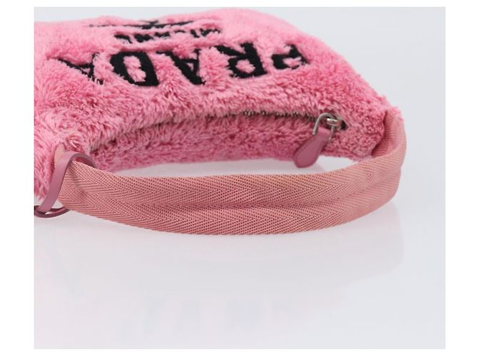 Bolso de accesorios PRADA Pile Pink Silver Auth 207550V Plata Rosa - vista 7