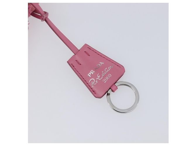 Bolso de accesorios PRADA Pile Pink Silver Auth 207550V Plata Rosa - vista 9