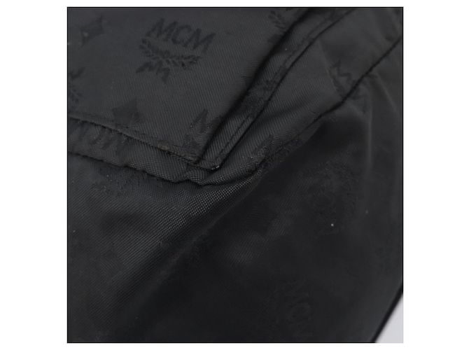 Zaino MCM Vicetos Logogram Nylon Black Gold Auth bs37198 Nero D'oro - vista 12