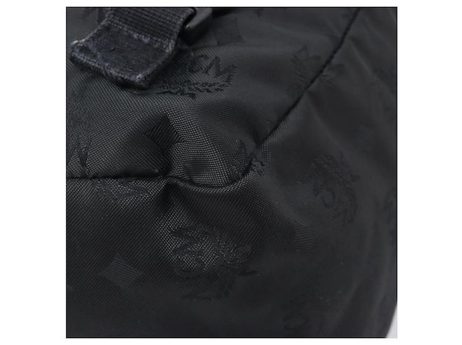 Zaino MCM Vicetos Logogram Nylon Black Gold Auth bs37198 Nero D'oro - vista 14