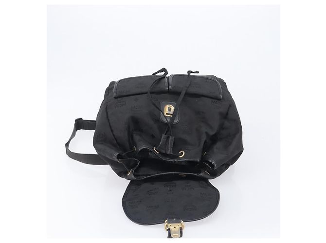 Zaino MCM Vicetos Logogram Nylon Black Gold Auth bs37198 Nero D'oro - vista 20