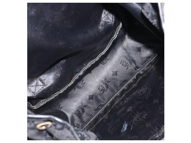 Zaino MCM Vicetos Logogram Nylon Black Gold Auth bs37198 Nero D'oro - vista 22
