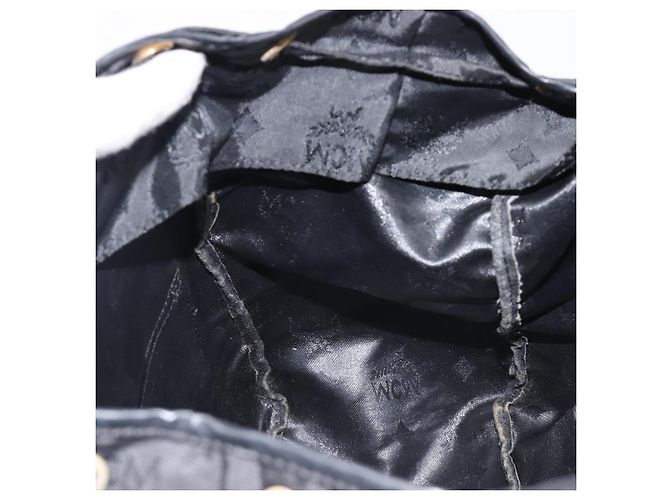 Zaino MCM Vicetos Logogram Nylon Black Gold Auth bs37198 Nero D'oro - vista 24