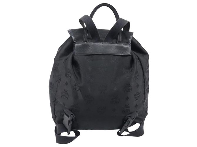 Zaino MCM Vicetos Logogram Nylon Black Gold Auth bs37198 Nero D'oro - vista 3
