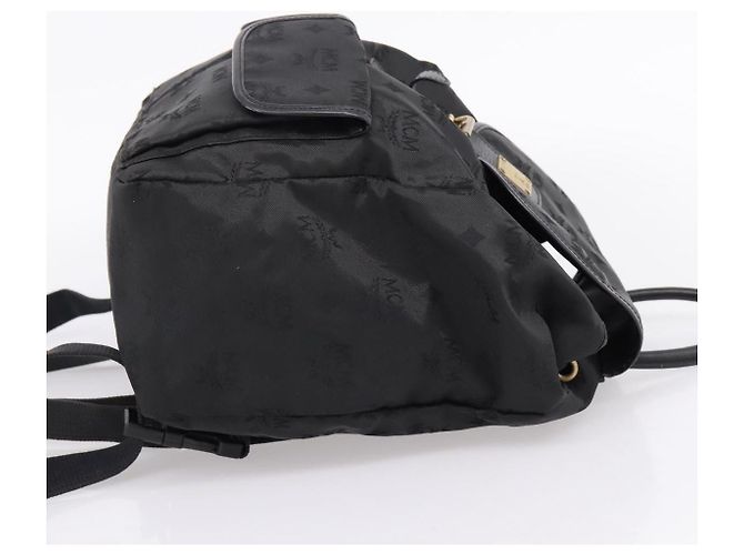 Zaino MCM Vicetos Logogram Nylon Black Gold Auth bs37198 Nero D'oro - vista 5