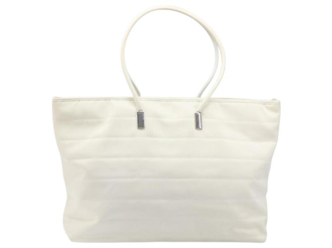 Sac Tote GUCCI Nylon Blanc Argent 002 2123 0455 Auth bs37372 Argenté - vue 13
