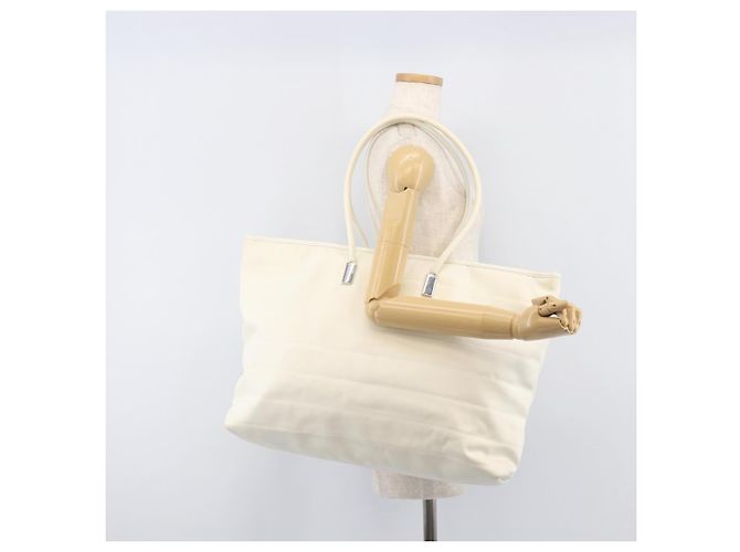 Sac Tote GUCCI Nylon Blanc Argent 002 2123 0455 Auth bs37372 Argenté - vue 25