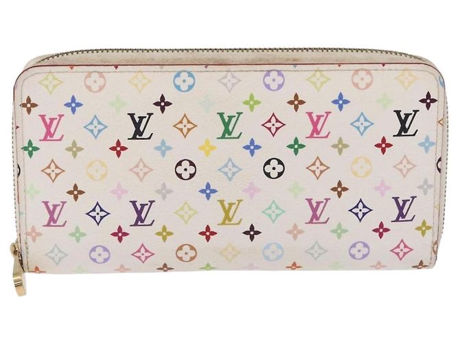 LOUIS VUITTON Monogram Multicolor Zippy Long Wallet White M60241 LV Auth 206935 Weiß - Ansicht 13