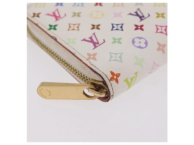 LOUIS VUITTON Monogram Multicolor Zippy Long Wallet White M60241 LV Auth 206935 Weiß - Ansicht 14