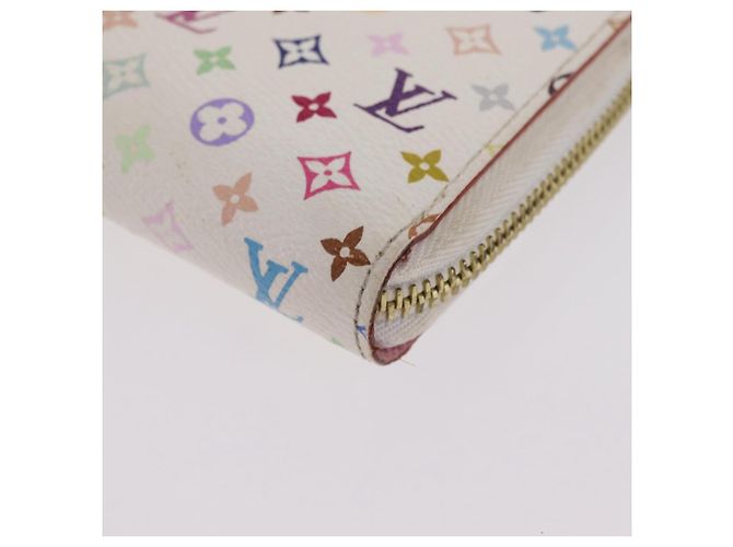 LOUIS VUITTON Monogram Multicolor Zippy Long Wallet White M60241 LV Auth 206935 Weiß - Ansicht 15
