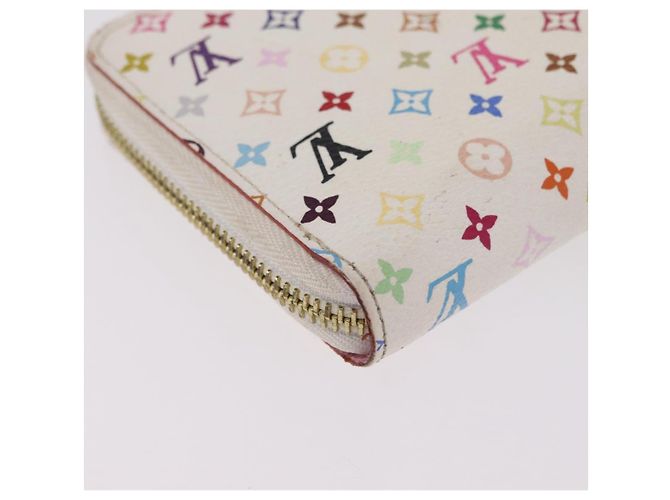 LOUIS VUITTON Monogram Multicolor Zippy Long Wallet White M60241 LV Auth 206935 Weiß - Ansicht 16