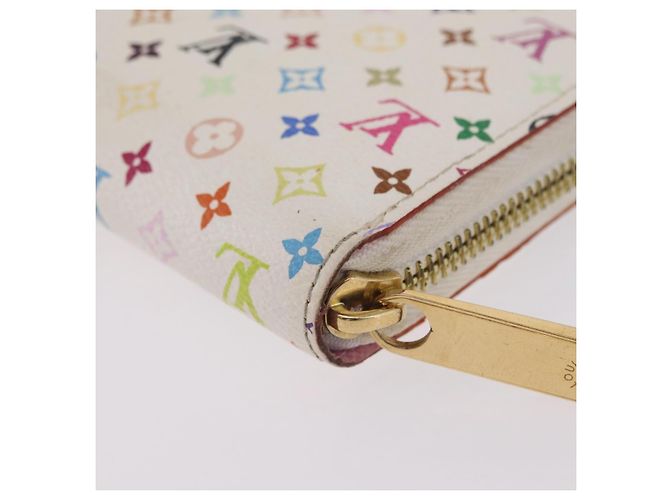 LOUIS VUITTON Monogram Multicolor Zippy Long Wallet White M60241 LV Auth 206935 Weiß - Ansicht 17