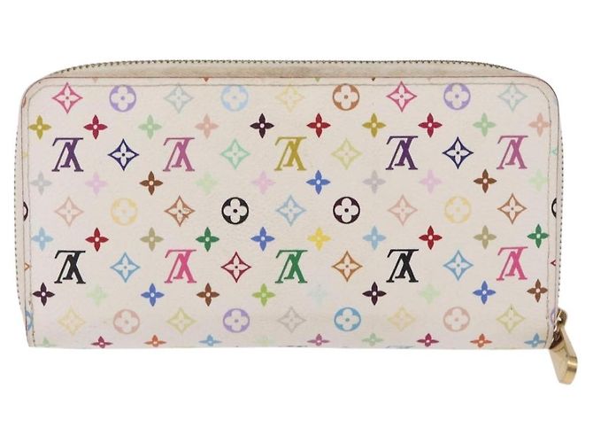 LOUIS VUITTON Monogram Multicolor Zippy Long Wallet White M60241 LV Auth 206935 Weiß - Ansicht 2