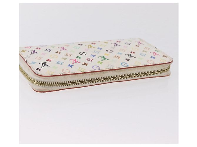 LOUIS VUITTON Monogram Multicolor Zippy Long Wallet White M60241 LV Auth 206935 Weiß - Ansicht 6
