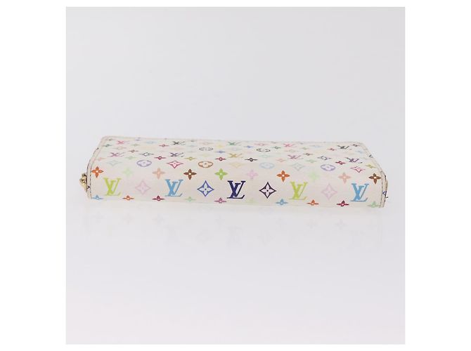 LOUIS VUITTON Monogram Multicolor Zippy Long Wallet White M60241 LV Auth 206935 Weiß - Ansicht 7