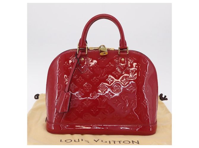 Borsa LOUIS VUITTON Monogram Vernis Alma PM Rose Andian M91770 LV Auth 205266V - vista 12