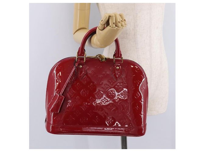Borsa LOUIS VUITTON Monogram Vernis Alma PM Rose Andian M91770 LV Auth 205266V - vista 26
