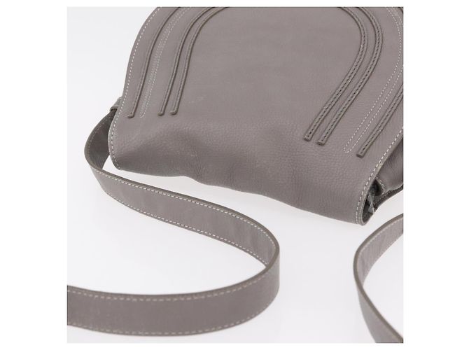 Chloé Borsa a tracolla Chloe Mercy in pelle grigia e oro autentica am12742V Marrone D'oro - vista 14