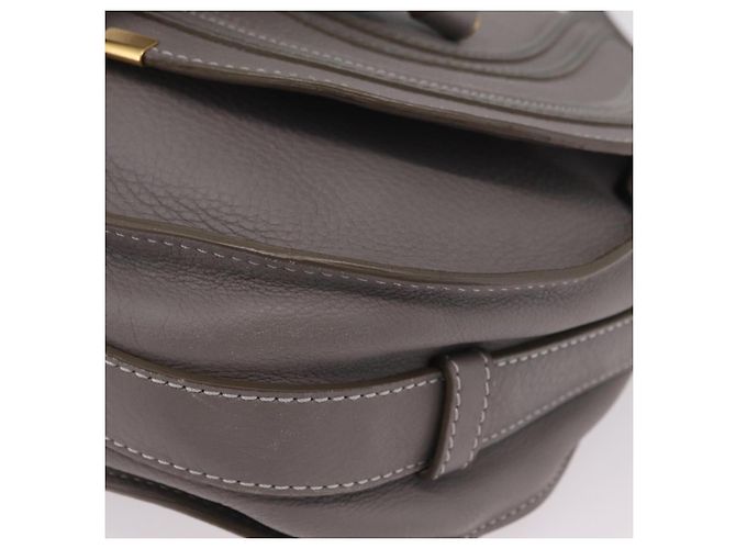 Chloé Borsa a tracolla Chloe Mercy in pelle grigia e oro autentica am12742V Marrone D'oro - vista 19